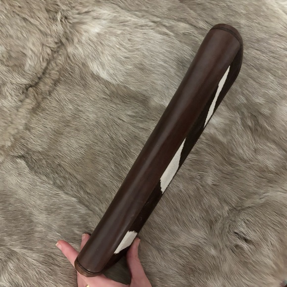 Authentic YSL Calf Hair Brown Leather Clutch Bag Yves Saint Laurent - Picture 3 of 15